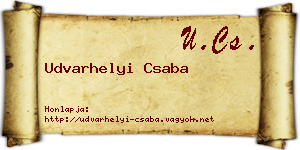 Udvarhelyi Csaba névjegykártya